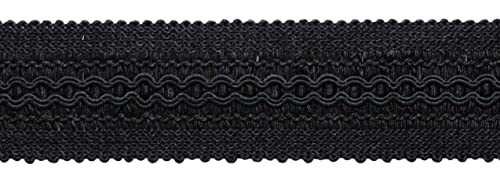2" (5cm) Basic Trim Collection Solid Wide Gimp Braid Trim (Style# 0200SG) Pure Black #K9 (Jet Black) Sold By The Yard (36"/3 ft/0.9m) - color: Pure Black #K9 (Jet Black), size: Sold By The Yard (36"/3 ft/0.9m)