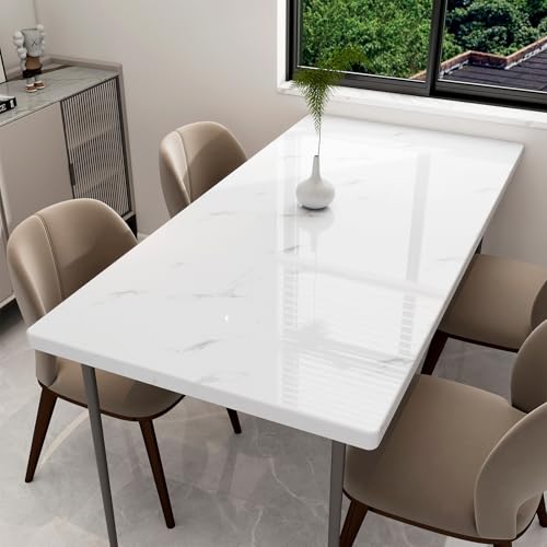 Glossy Marble Contact Paper Peel and Stick Wallpaper 17.7"x394" White - color: White, size: 17.7"W x 394"L