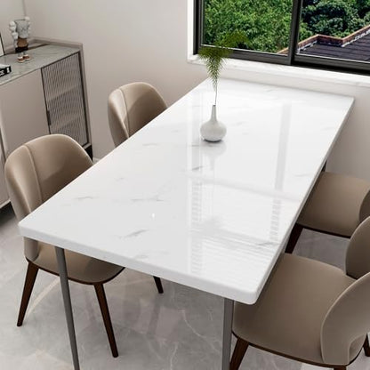 Glossy Marble Contact Paper Peel and Stick Wallpaper 17.7"x394" White - color: White, size: 17.7"W x 394"L
