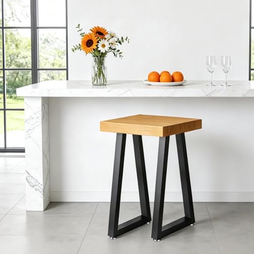 28 Inch Metal Table Legs Trapezoid, Heavy Duty Industrial Steel Desk Leg with Adjustable Feet Pads for Dining Table, Kitchen Base, Console, Black - size: 28 '' T Shape