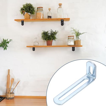 uxcell 10 Pcs Adjustable Right Angle Brackets 3.1"x1.2"x0.7" Silver - color: Silver, size: 3.1"x1.2"x0.7"