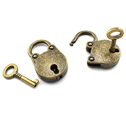 Retro Style Cabinet Duckbilled Toggle Hasp Latch and Antique Padlock Kit
