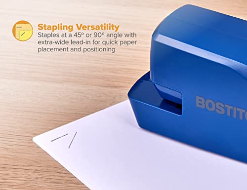 Bostitch Office Portable Electric Stapler, 20 Sheets, AC or Battery Powered, Includes 1250 Staples, Blue - color: Blue