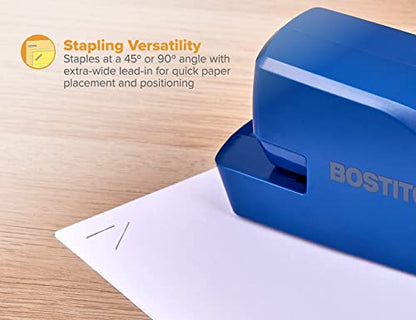 Bostitch Office Portable Electric Stapler, 20 Sheets, AC or Battery Powered, Includes 1250 Staples, Blue - color: Blue