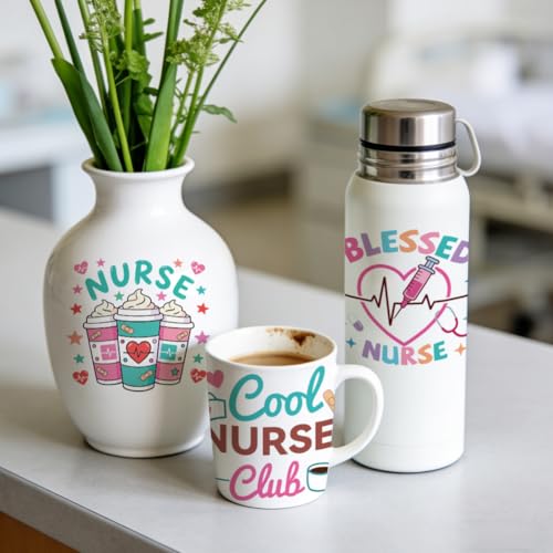 Peacoblue Nurses' Day Text Rub On Transfers for Craft, Transfer Sticker - style: Nurses' Day Text