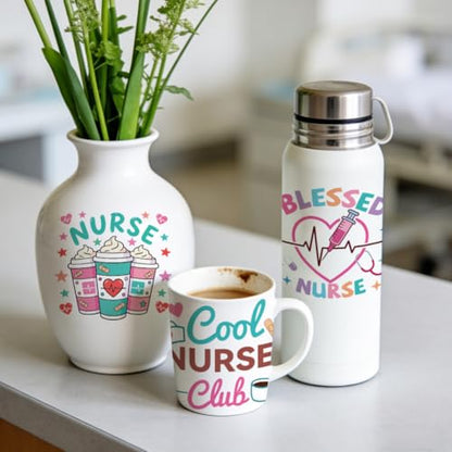 Peacoblue Nurses' Day Text Rub On Transfers for Craft, Transfer Sticker - style: Nurses' Day Text