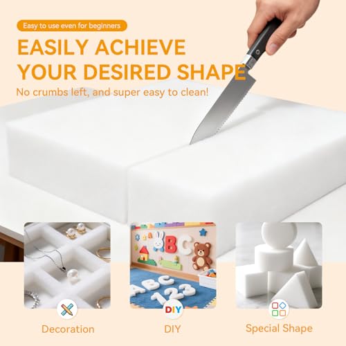 ROFIELTY Upholstery Foam Padding 1" x 24" x 72" (3PC), High Density Foam for Couch Cushion Replacement & DIY Furniture Repair - size: 72"×24"×1"