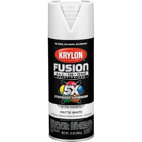 Krylon Fusion All-In-One Matte Spray Paint & Primer, White - 1 Each - color: White, size: 1 Count (Pack of 1), style: Matte