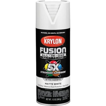 Krylon Fusion All-In-One Matte Spray Paint & Primer, White - 1 Each - color: White, size: 1 Count (Pack of 1), style: Matte