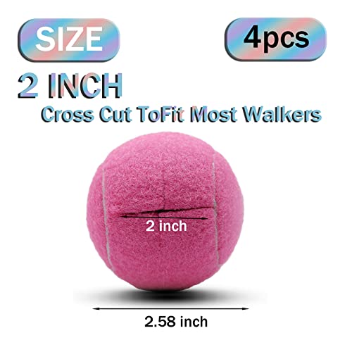 Precut Tennis Balls for Walker and Furniture Legs,4 Pack - color: Pink, size: 4 Pack