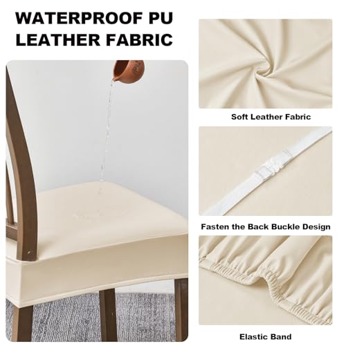 FUANGUI Dining Chair Covers Set of 2, Kitchen Chair Seat Covers - color: Pu-white