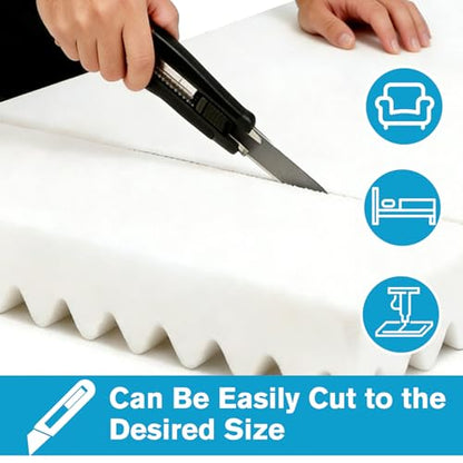 72 * 24 * 5 Inch Egg Crate Foam Padding Pressure-Relieving High-Density Upholstery Foam for Air Circulation Cuttable Cushion Pad for Sofa Chair Hospital - size: 72×24×5 IN
