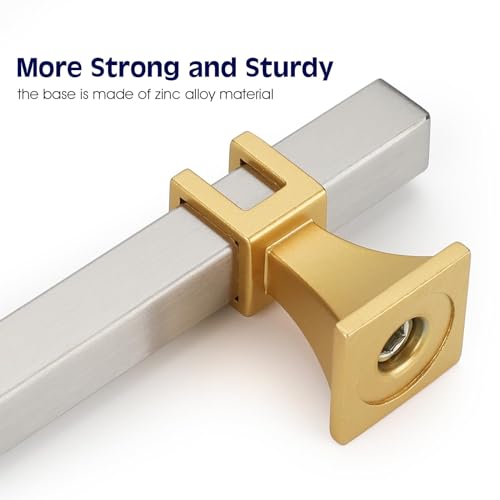 25 Pack Cabinet Knobs Brushed Nickel and Gold Dresser Drawer Knobs Silver and Gold Cabinet Knobs Kitchen Cabinet Hardware - color: Brushed Nickel & Matte Gold, size: Single Hole Knob
