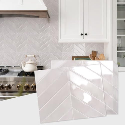 STICKGOO Herringbone Peel and Stick Backsplash, Smoky Pink, 10 Sheets - color: Smoky Pink, size: Pack of 10