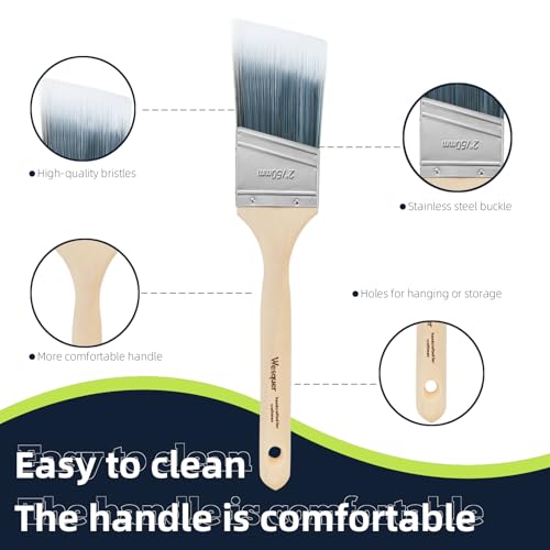 Wesquer 2 Inch Angled Paint Brushes 12 Pack Bulk Professional Stain - size: 2inch (12pack)