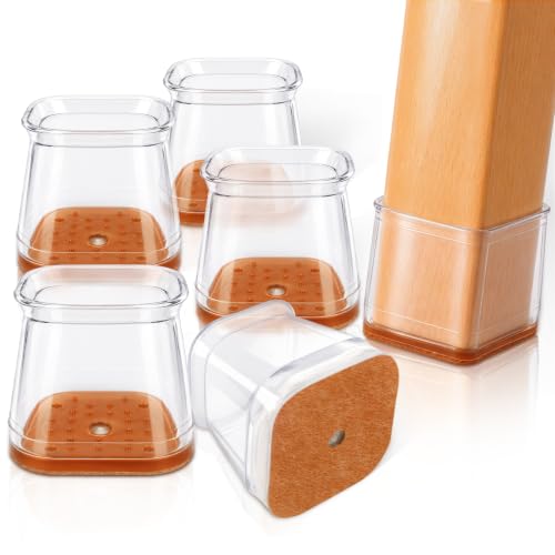 24 Pack Chair Leg Floor Protectors, Chair Leg Caps Square L - size: Square L