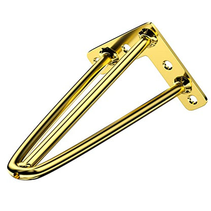 Osring 12 Inch Furniture Hairpin Legs Gold,1/2" Dia 3-Rods Metal Table Feet - color: Gold, size: 12 Inch