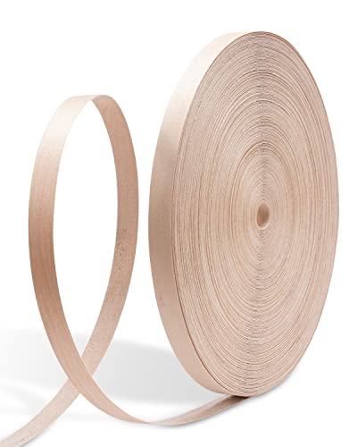 Maple Edge Banding, 3/4” X 250ft Roll Real Maple Wood Veneer Edging, Flexible Pre-glued Plywood Edge Banding Strips with Strong Hot Melt Adhesive Iron-on Edgebanding for Furniture Restoration - color: Maple, size: 3/4 inch x 250ft