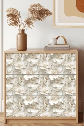 Peel and Stick Wallpaper Gray Yellow Gradient Floral Small - color: Cream&Light yellow, size: 17.7" x 78.7"