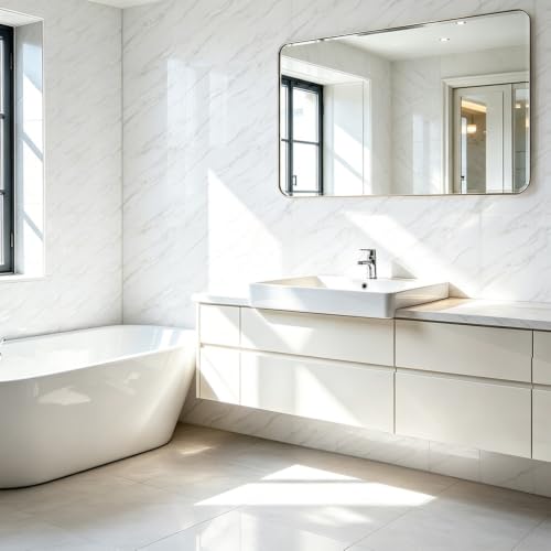 Peel and Stick White Wall Tiles for Backsplash 11.8" x 11.8", 12-Pack - color: White, size: 11.8" x 11.8" x 2.2mm