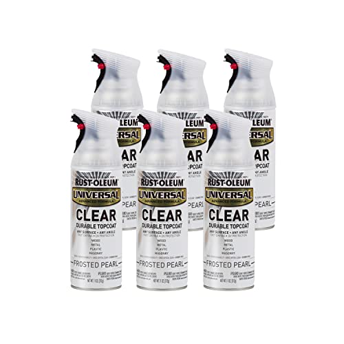 Rust-Oleum 302155-6PK Universal All Surface Clear Topcoat Spray, 11 oz, Frosted Pearl Clear, 6 Pack - color: Frosted Pearl Clear, size: 11 Ounce (Pack of 6)