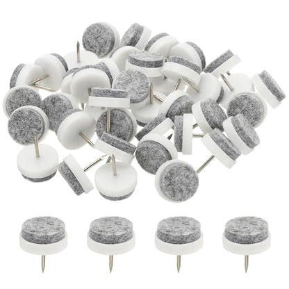 PATIKIL 22 mm Nail-on Felt Pads 40Pcs Round Felt Furniture Sliders White - color: White, size: 22 mm