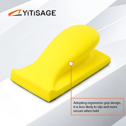 Rectangle Foam Sanding Block Hand Sanding Block for Hook and Loop Discs Ideal for Wood Furniture Restoration Home Arts and Crafts - style: Rectangle Hand Sanding Block