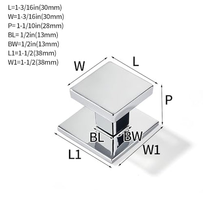 khtumeware 10-Pack 1-1/2 Square Heavy Duty Solid Polished Chrome zinc backplates for Cabinet knobs Suitable for Dressers,Drawers and Kitchen Hardware - color: Polished Chrome