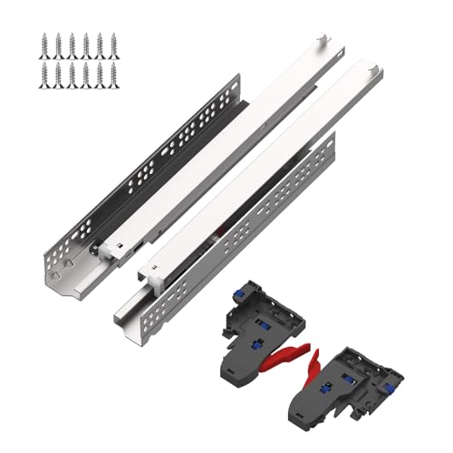 24 Inch 6 Pair Undermount Soft Close Drawer Slides Full Extension - size: 24 Inch-6 Pair