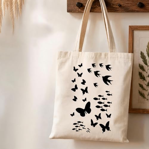 TIAMECH A4 Reusable Butterfly Swallow School of Fish Stencil for Painting - color: Butterfly Swallow School of Fish