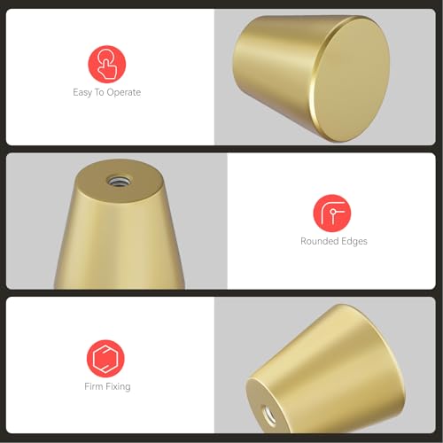 homdiy 10 Pack Gold Dresser Knobs Small Gold Drawer Knobs - color: Matte Gold