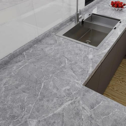 Glossy Grey Marble Contact Paper for Countertops Peel and Stick Wallpaper - color: Gray, size: 15.7" x 196.8"
