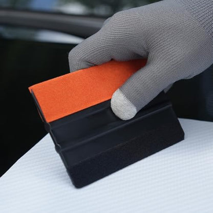 11Pcs Vinyl Wrap Tool Kit, Suede Squeegees, Safe Cutter, Magnetic Edge Tuck Stick, Craft Knife with Replaceable Blades, Car Wrap, Window Tint, Kitchen Counter, Wallpaper, Peel & Stick DIY - color: orange