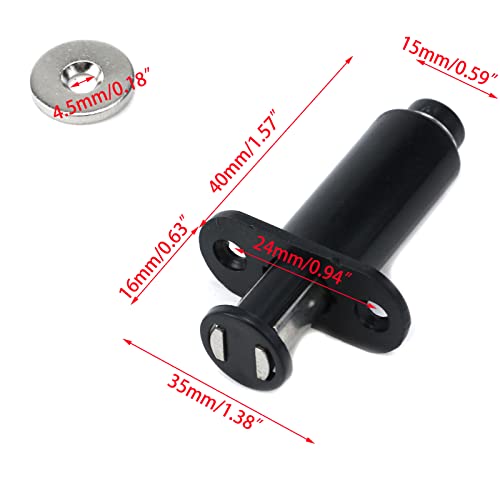 Recessed Magnetic Touch Latch-4PCS Black - color: Black