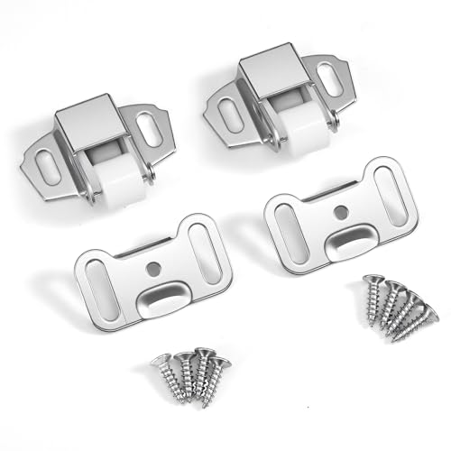 2 Pack Mailbox Door Replacement Roller Catch Latch Assembly with Screws, Heavy Duty Roller Wheel Spring Door Catch for Cabinet Furniture Closet RV Doors Mailbox Latch
