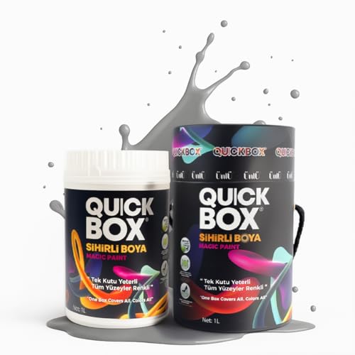 QUICKBOX® Cabinet Paint for Kitchen Cabinets & Furniture, Paint and Primer in One, No Sanding Required, Water-Based, Silk Matte Finish, Low VOC, 33.8 Fl Oz (1 Liter) (Infinite Gray) - color: Infinite Gray