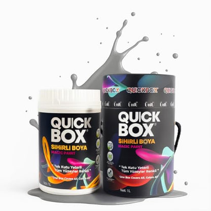 QUICKBOX® Cabinet Paint for Kitchen Cabinets & Furniture, Paint and Primer in One, No Sanding Required, Water-Based, Silk Matte Finish, Low VOC, 33.8 Fl Oz (1 Liter) (Infinite Gray) - color: Infinite Gray