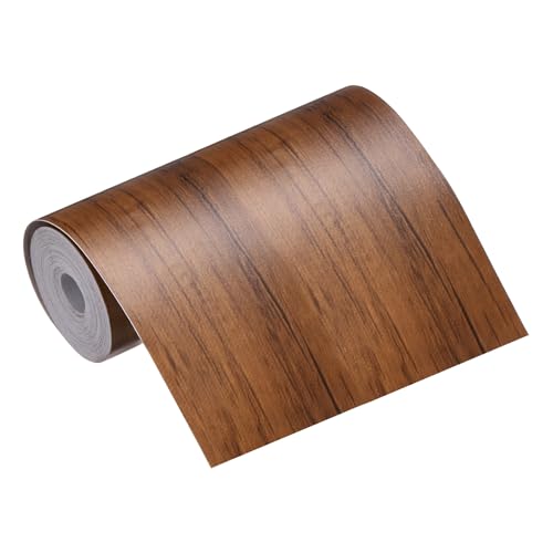 MECCANIXITY Wood Grain Repair Tape, 4 Inch x 16 Feet Self Adhesive Wood Grain Tape Multi-Purpose Wallpaper Border Trim for Furniture Floors Windows Doors Tables Home, Light Brown - color: Light Brown, size: 4 Inch x 16 Feet