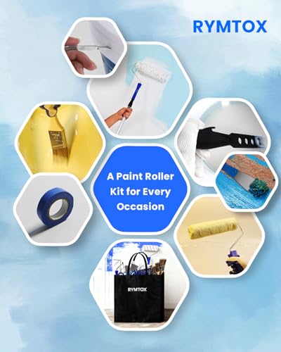 33PCS Complete Paint Roller Kit with Extension Pole & Carry Bag