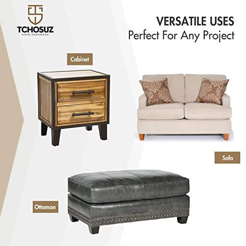 5 Inch / 12cm Wooden Furniture Legs, Set of 4 Solid Wood Mid-Century Modern Pyramid Replacement Feet, Square Sofa Legs with 5/16" Bolts & Anti-Slip Pads for Ottoman Table Dresser Unfinished - color: Unfinished, size: 5"/12cm
