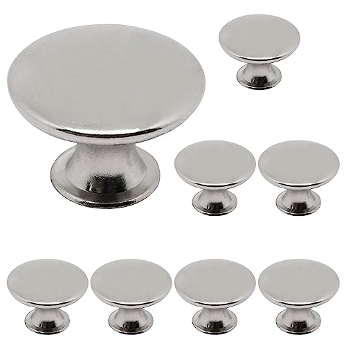 8 Pcs Brushed Nickel Cabinet Knobs, Silver Dresser Knob Kitchen Drawer Knobs, Single Hole Cupboard Door Knob Dresser Drawer Pulls Handles - color: Brushed Nickel, size: 8 Pack