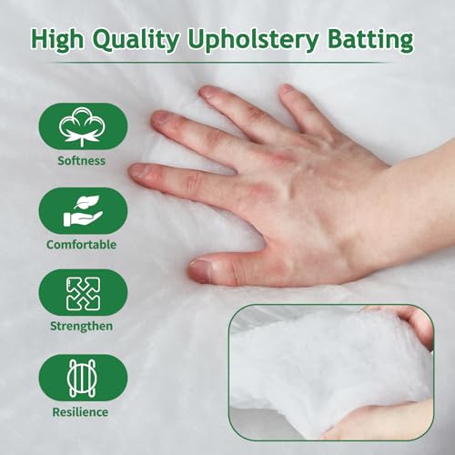 RRKTP Upholstery Batting for Quilting, 230 GSM Dacron Polyester Quilt Batting for Sewing, Cushion Wrap for Foam Padding, DIY Projects, 48" x 10 Yards - size: 48"- 10 yards