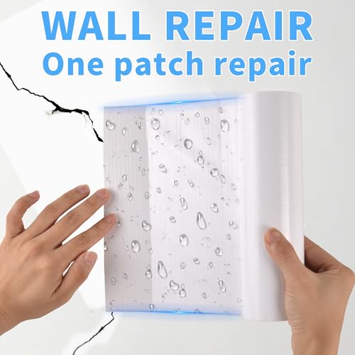 Wall Patch Repair Roll, 7.87" x 31' Waterproof Self-Adhesive Tape for Holes, Blemishes, Pool Liners, Vinyl Skirting, Durable White Patching Solution - color: Bright White