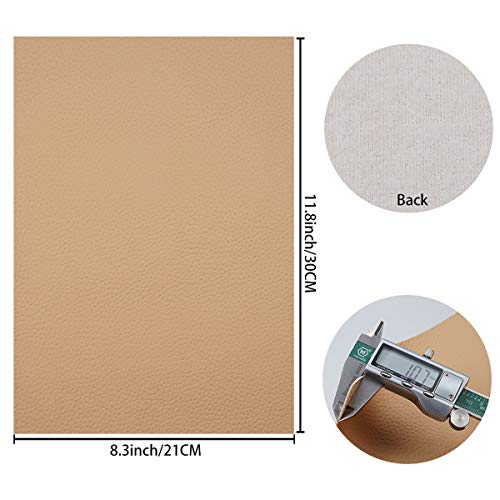 Litchi 8 Pieces 8x12 Inch Litchi Grain Texture Faux Leather Fabric Sheets for Bows and Earrings