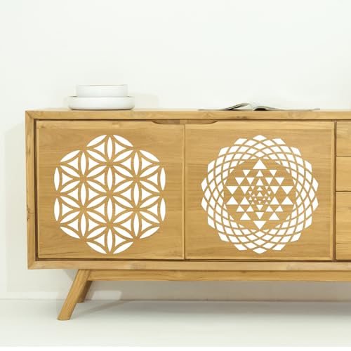 Sacred Geometry Stencil 8inch Metatron's Cube/The Flower of Life Stencils - style: Sacred Geometric