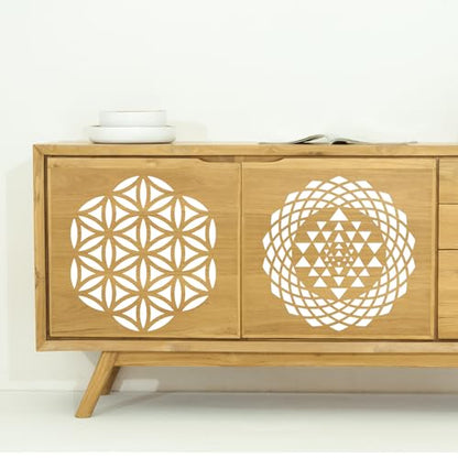 Sacred Geometry Stencil 8inch Metatron's Cube/The Flower of Life Stencils - style: Sacred Geometric