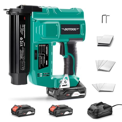 DOTOOL 20V Cordless Brad Nailer Kit, 2 in 1 Electric Nail Gun with 1000pcs 18 GA Nails, Nail Gun Battery Powered for Home Improvement & Woodworking