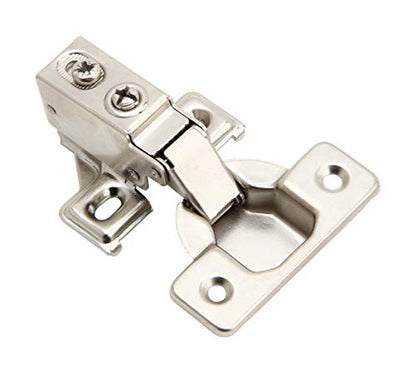Silverline 2 Pack Soft Close 1/2 Inch Overlay Short Arm Kitchen Cabinet Hinges, Brushed Nickel 95 Opening Degree Concealed Face Frame Door Hinges with Mounting Screws