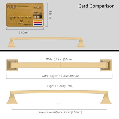 Amerdeco 10 Pack Champagne Bronze Cabinet Pulls 7 Inch(178mm) Hole Center Cabinet Hardware Kitchen Cabinet Handles for Bathroom Drawer Pulls Dresser Pulls ZH0002 - color: Champagne Bronze, size: 7" hole center