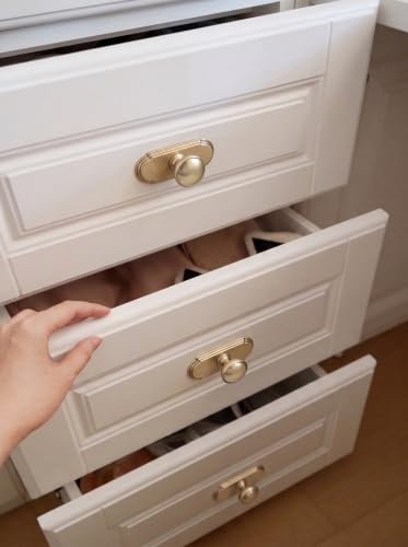 6Pack Champagne Bronze Cabinet Knobs with Backplate Drawer knobs - color: Champagne Bronze, style: Orbit Rim